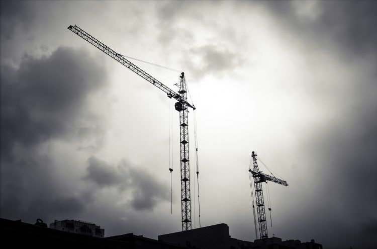 Crane And Building Construction Site